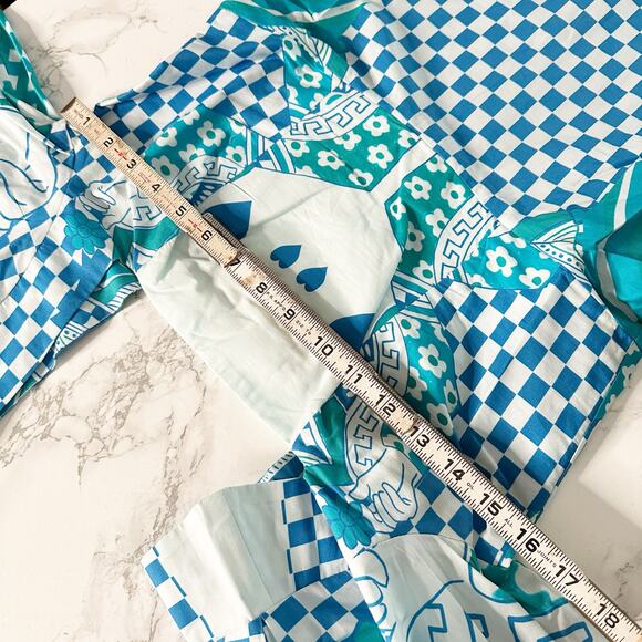 Celina Moon Queen of Hearts Blue Teal Puff Sleeve Midi Dress Women’s Size Medium - Picture 10 of 12